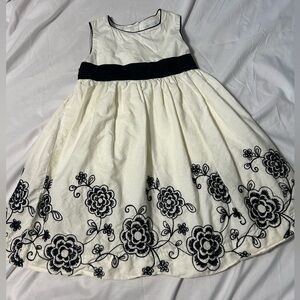 Heirlooms By Polly Flinders Toddler Black White Dress Vtg 4T
